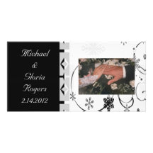 Black & White Snowflake Wonderland Photo Greeting Card