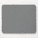 Black & White Spiral Swirl Optical Illusion Mousepad