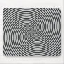 Black & White Spiral Swirl Optical Illusion Mousepad