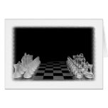 Black & White Spooky Glass Chess Board Game Card