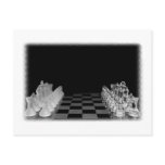 Black & White Spooky Glass Chess Board Game Postcard