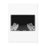Black & White Spooky Glass Chess Board Game Post Card