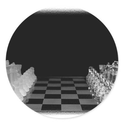 Black & White Spooky Glass Chess Board Game Stickers by VoXeeD