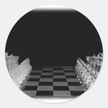 Black & White Spooky Glass Chess Board Game Stickers