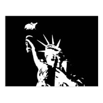 Black & White Statue of Liberty Silhouette postcards