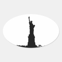 Black & White Statue of Liberty Silhouette Sticker