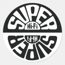 Black/White Super Hi-Fi Sticker Round