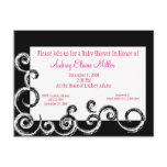 Black & White Swirl Baby Shower Invitation Postcard