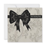 Black White Swirl Womans 50th Birthday Party Invitation