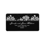 Black White Swirly Damask Wedding Custom Address Labels