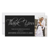 Black White Thank You Photo Cards