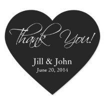 Black White Thank You Wedding Favour Stickers