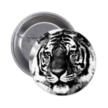 Black & White Tiger Button