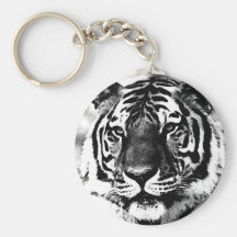 Black & White Tiger Key Chains
