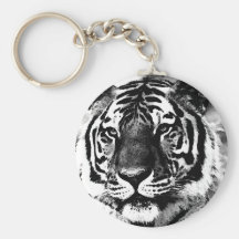 Black & White Tiger Key Chains