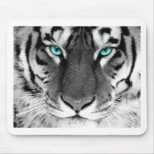 Black White Tiger Mouse Pads