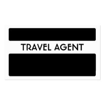 Black white travel agent business cards