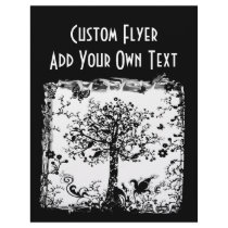 Black & White Tree Butterfly Silhouette