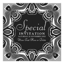 Black White Tribal Goddess Art Party Invitation