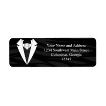 Black/White Tuxedo Return Address Labels