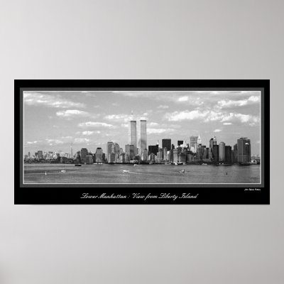 Black & White Twin Towers poster by stephjmort