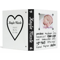 Black & White Unisex Baby Book 3 Ring Binder