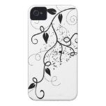 Black & white vector ivy swirl branch silhouette casemate cases