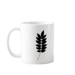 Black & white vector laurel branch silhouette mugs