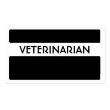Black white veterinarian business cards