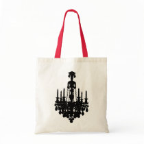 Black & White Vintage Chandelier Graphic Tote Bags
