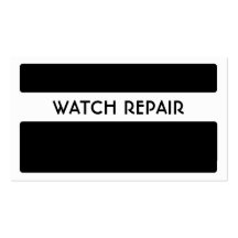 Black white watch repair business cards