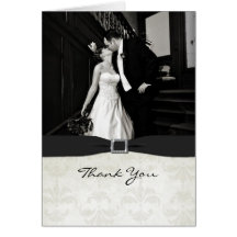Black & White Wedding Photo Thank You Card