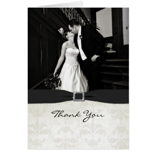 Black & White Wedding Photo Thank You Card