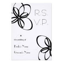 Black & White Wedding R.S.V.P. Personalized Announcement