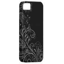 Black & White Whimsical Floral iPhone 5 Case
