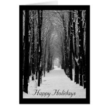 Black & White Winter Photo Holiday Greeting Card