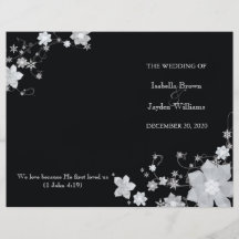 Black & White Winter Wedding Bi Fold Programs Flyer