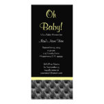 Black White Yellow Peacock Feathers Baby Shower Announcement