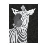 Black & White Zebra Art Canvas Gallery Wrapped Canvas