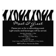 Black/White Zebra Meet and Greet Invitations