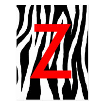 Black & White Zebra Print Post Card