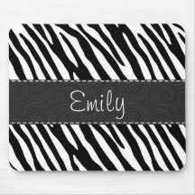 Black & White Zebra Stripes Mousepad
