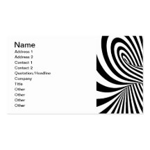 BLACK WHITE ZEBRA SWIRLS PATTERNS OPTICAL ILLUSION BUSINESS CARD