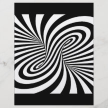 BLACK WHITE ZEBRA SWIRLS PATTERNS OPTICAL ILLUSION PERSONALIZED FLYER