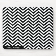 Black & White Zig Zag 1 Mousepad Options