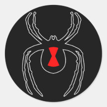 Black Widow Outline Round Sticker