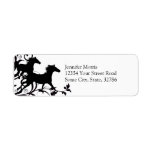 Black Wild Horses Custom Return Address Label