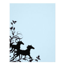 Black Wild Horses Letterhead Design