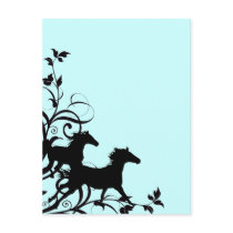 Black Wild Horses Post Cards