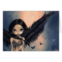 "Black Winged Angel" Greeting Card
